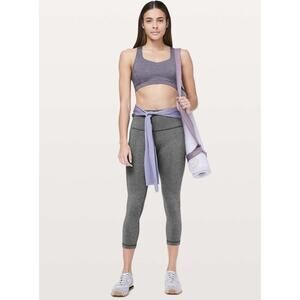 LULULEMON Wunder Under Crop HighRise Luxtreme 21” Heathered BlackGray Legging 10